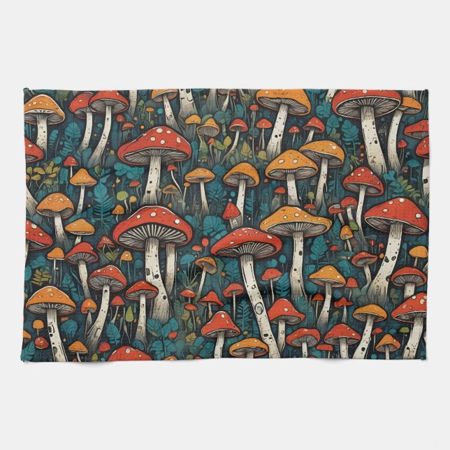 Mushrooms Tea Towel (Horizontal)