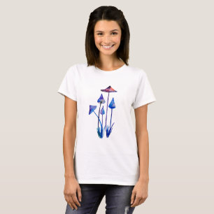 Mushrooms Watercolor ArtBasic T-Shirt, White T-Shirt