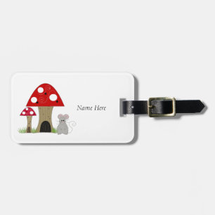 Mushrooms with Little Mouse Luggage Tag