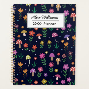 Mushrooms with Whimsical Flowers Personalised Planner