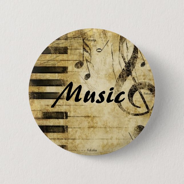 Music 6 Cm Round Badge (Front)