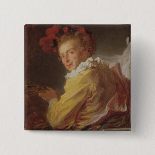 Music, a portrait of Monsieur de la Breteche 15 Cm Square Badge