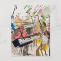 Music - Abstract Art Card Postcard