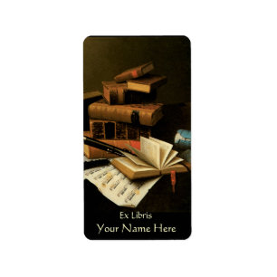 Music and Books  Bookplate Label