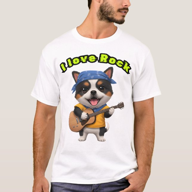 Music and canine style T-Shirt (Front)