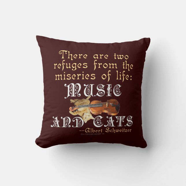 Music and Cats Cushion (Front)