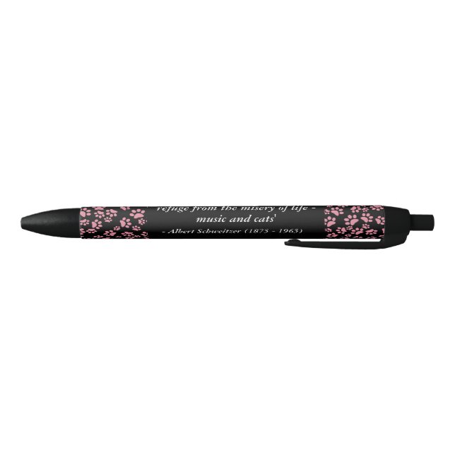 Music and Cats Paw Print Quote Pen (Bottom)