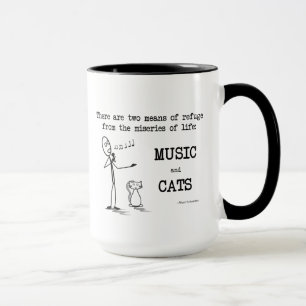 Music and Cats - Schweitzer quote Mug