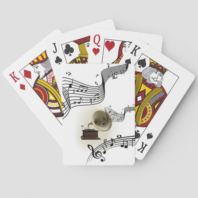 Music and Gramophone Design Playing Cards (Back)