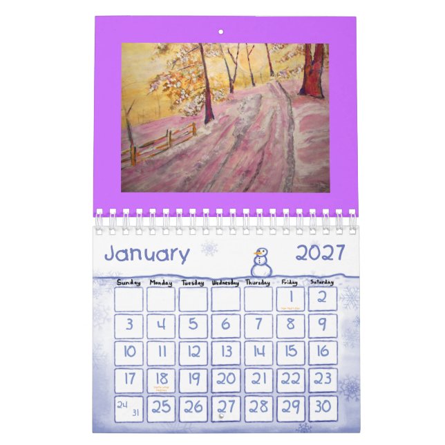 music and landscapes calendar (Jan 2027)