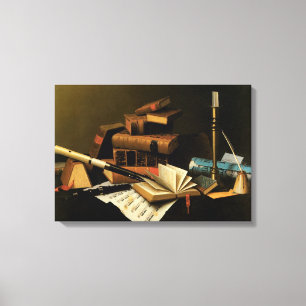 Music and Literature by William Harnett, Fine Art Canvas Print