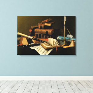 Music and Literature by William Harnett, Fine Art Canvas Print