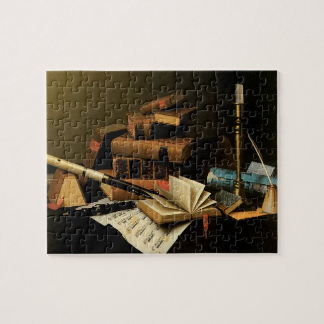 Music and Literature by William Harnett, Fine Art Jigsaw Puzzle (Horizontal)