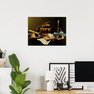 Music and Literature by William Harnett, Fine Art Poster