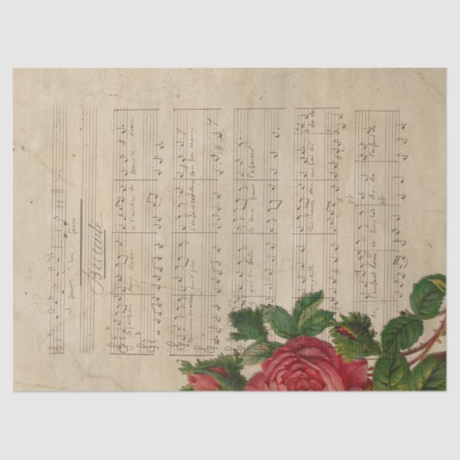 Music and Roses Series Design 12 Tissue Paper (Front)