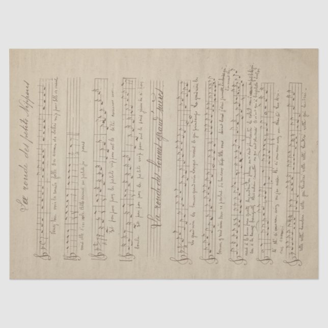 Music and Roses Series Design 2 Tissue Paper (Front)