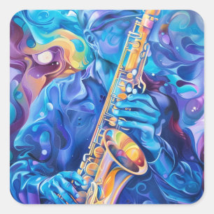 Music and Saxaphone sticker