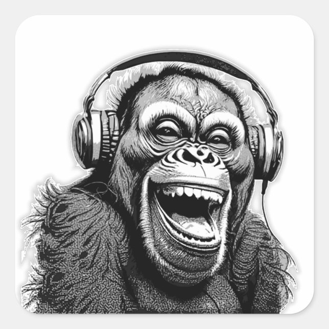 Music Ape  Square Sticker (Front)