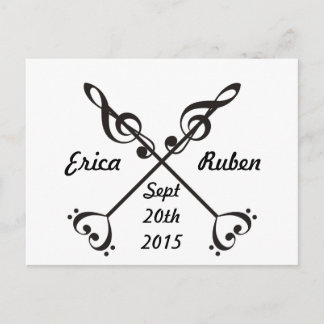 Music Arrow Crossing -Saving the Date Announcement Postcard