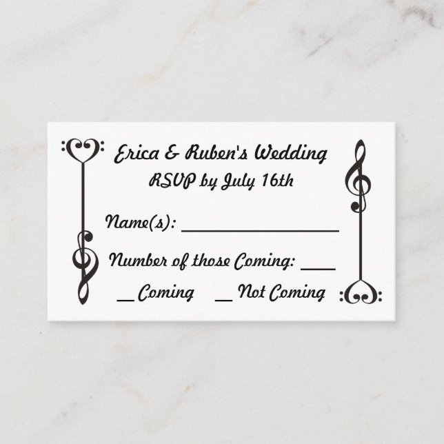 Music Arrow RSVP Enclosure Card (Front)