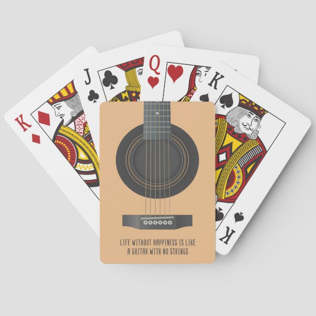 Music Art A Guitar With No Strings Playing Cards (Back)