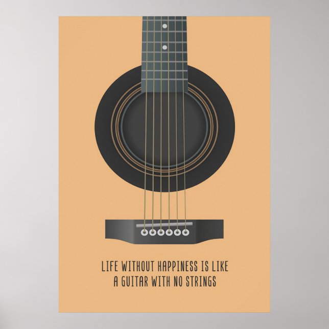 Music Art A Guitar With No Strings Poster (Front)