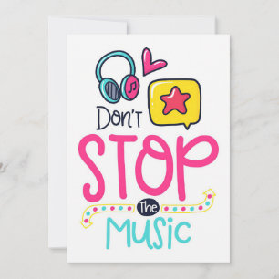 Music Art Do Not Stop The Music Thank You Card