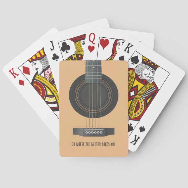 Music Art Go Where The Guitar Takes You Playing Cards (Back)