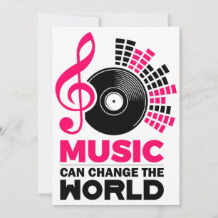 Music Art Music Can Change The World Thank You Card