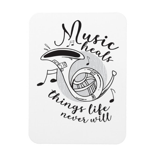 Music Art Music Heals Things Life Magnet (Vertical)