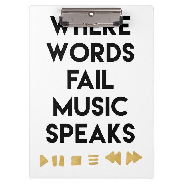 Music Art Music Speaks Clipboard (Front)