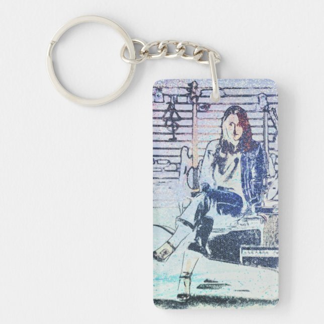 Music Art Print Key Ring (Front)