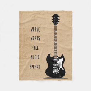 Music Art Where Words Fall Music Speaks Fleece Blanket