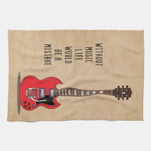 Music Art Without Music Life Would Be A Mistake Tea Towel