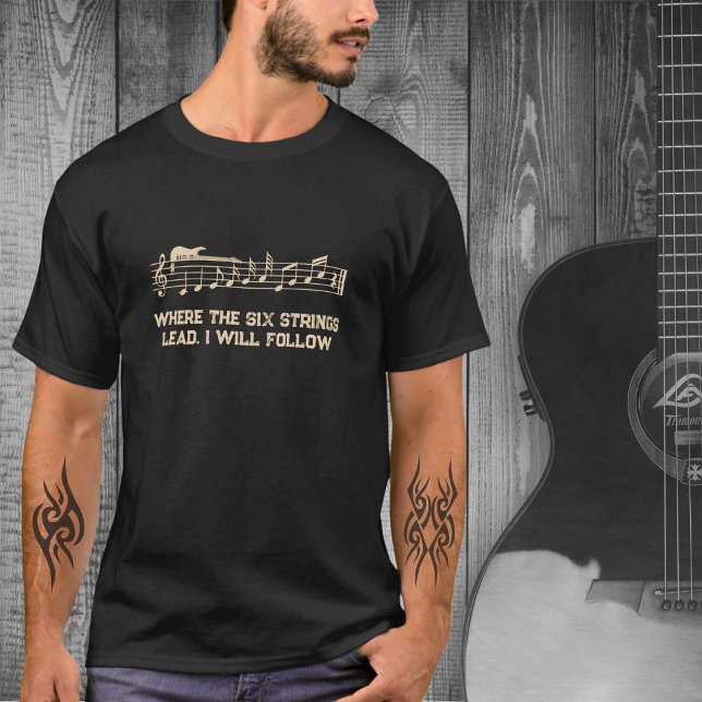 Music Artist Black and Tan Guitar T-Shirt (Music Artist Black and Tan Guitar T-Shirt)