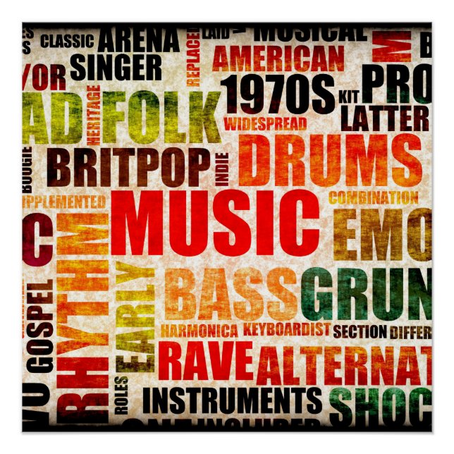 Music Background With Different Genres and Types Poster (Front)