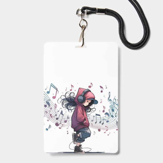 music badge ID badge (Front with Lanyard)