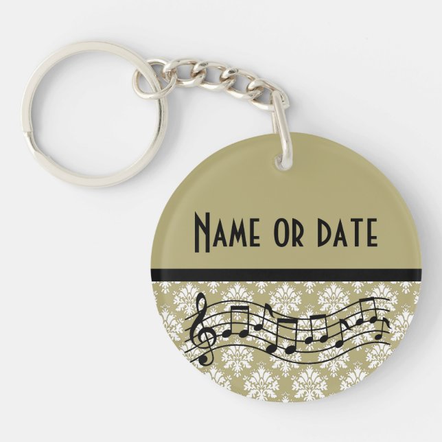 Music Band or Choir Personalised Gift Key Ring (Front)