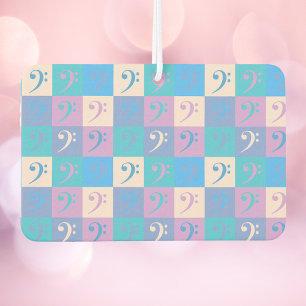 Music Bass Clef Pattern Pastel Car Air Freshener