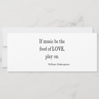 Music Be the Food of Love Shakespeare Quote Quotes