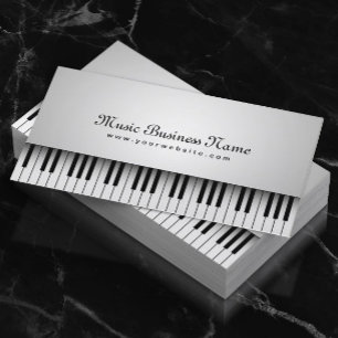 Music Beautiful White Grand Piano Business Card