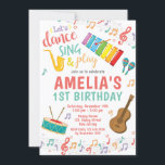 Music Birthday Invitation. Girl Birthday Invitation<br><div class="desc">This Invitation perfect for Kid birthday party. Customise your own details to these special theme invitations!</div>