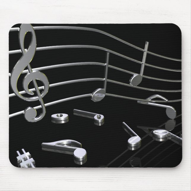 music, black . Mousepad - Mauspad (Front)