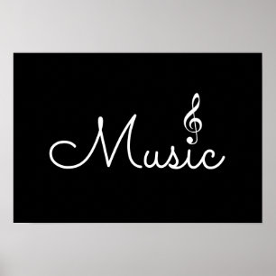 music . black poster
