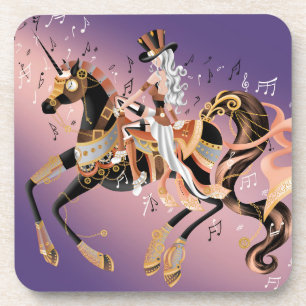 Music Box Lavander Plastic Coaster