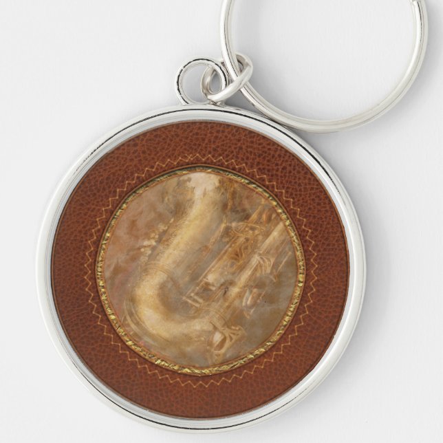 Music - Brass - Saxophone Key Ring (Front)