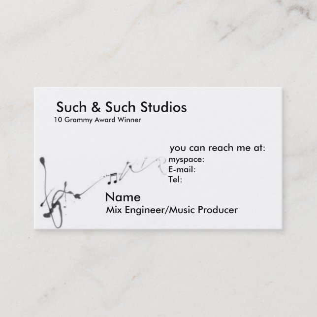 Music Business Card (Front)