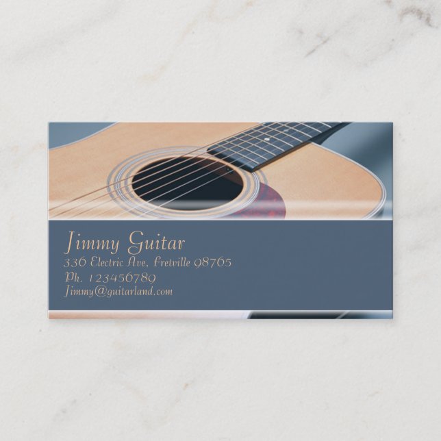 Music Business Card - Acoustic Guitar (Front)