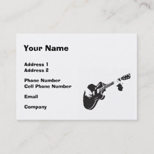 Music Business Card - Black Guitar