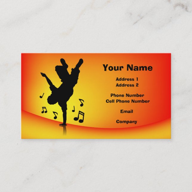 Music Business Card - Breakdance (Front)